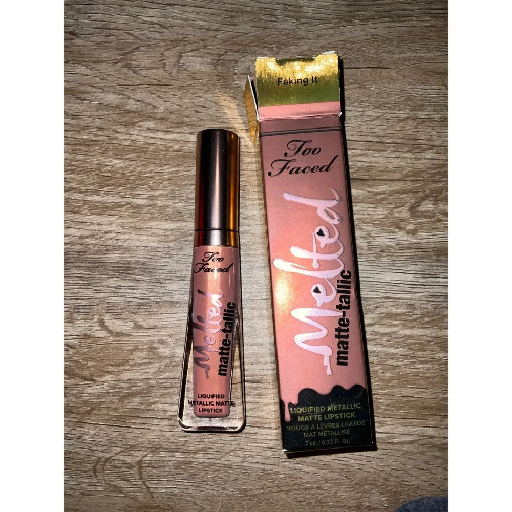 Too Faced Melted Matte-tallic Lipstick Faking It Liquified Metallic Matte Finish